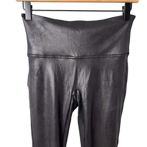 Spanx Faux Leather Leggings Black Size Small Contoured Waistband Shapewear 2437 - Picture 3 of 6
